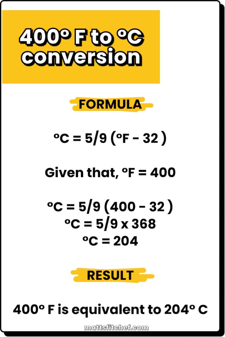 400 Fahrenheit To Celsius Conversion Solved