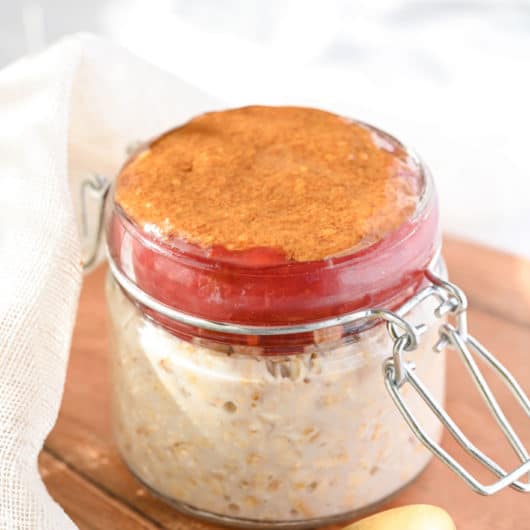 PB&J protein overnight oats without protein powder