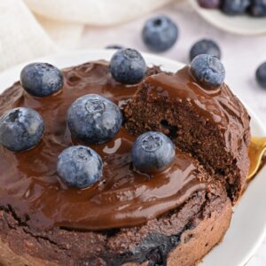 keto blueberry chocolate cake for one