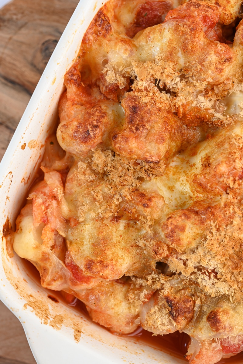 keto pizza casserole with cauliflower