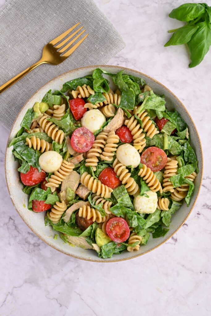 protein pasta salad recipe with chicken