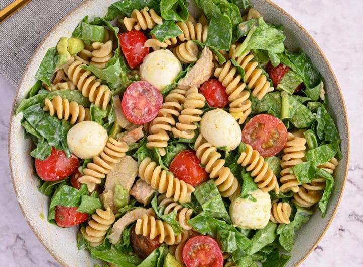 protein pasta salad recipe with chicken