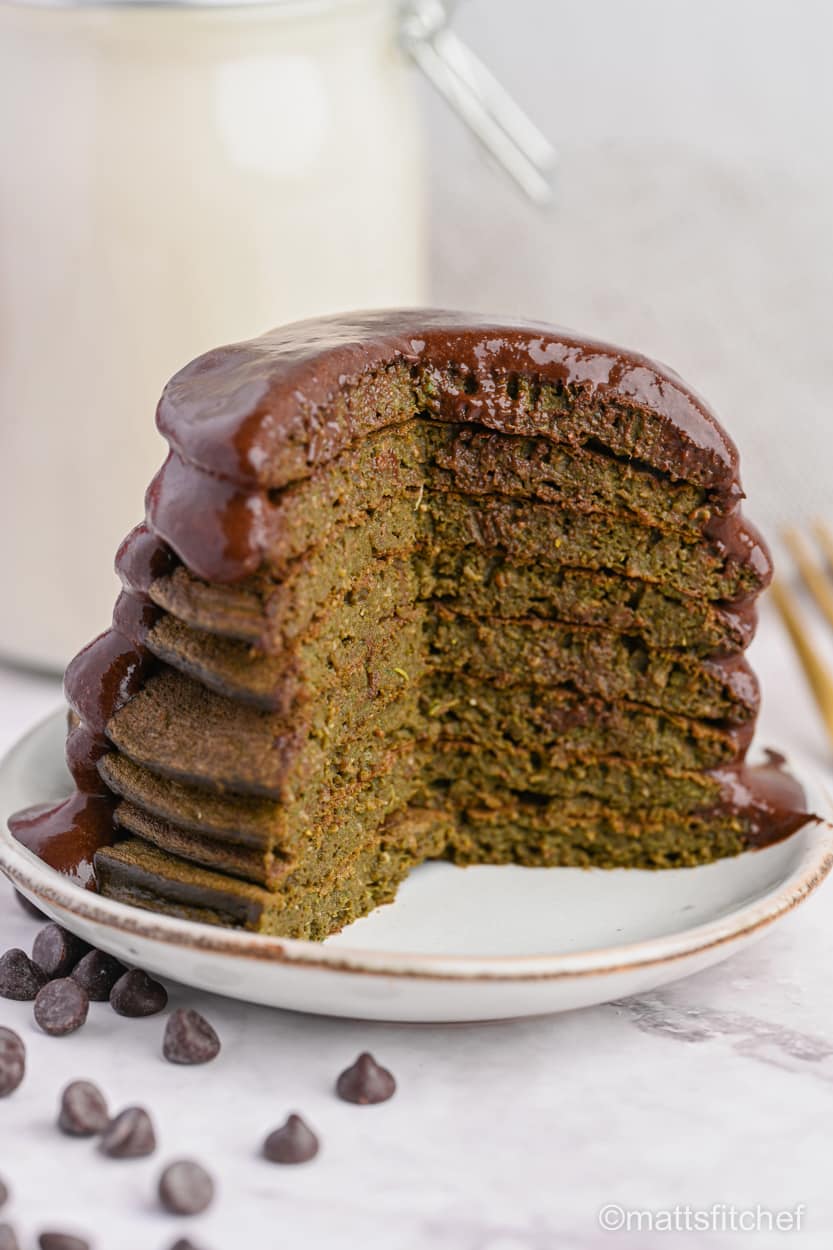 chocolate spinach protein pancakes