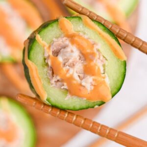 low calorie sushi rolls with cucumber