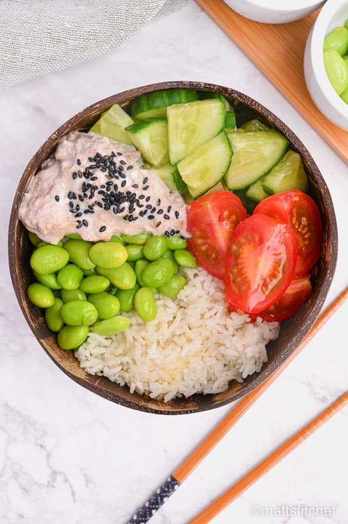 protein tuna sushi bowl