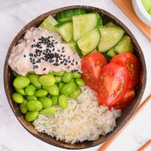 protein tuna sushi bowl