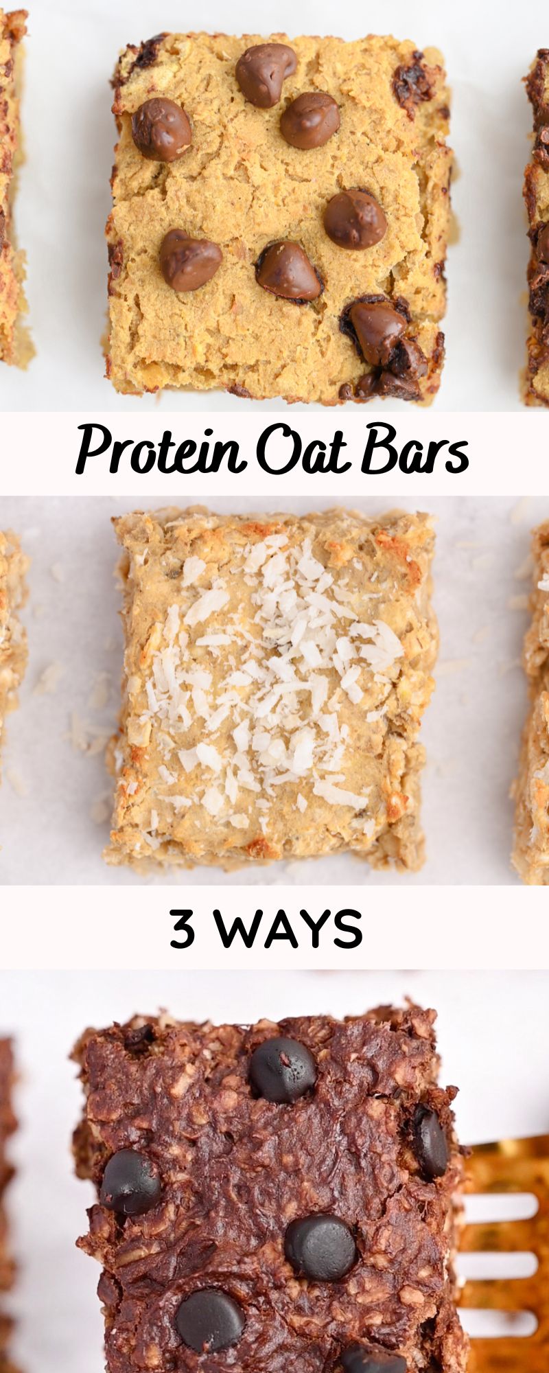 High Protein Oatmeal Bars (3 Ways!)