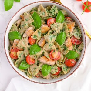 high protein pasta salad with chicken