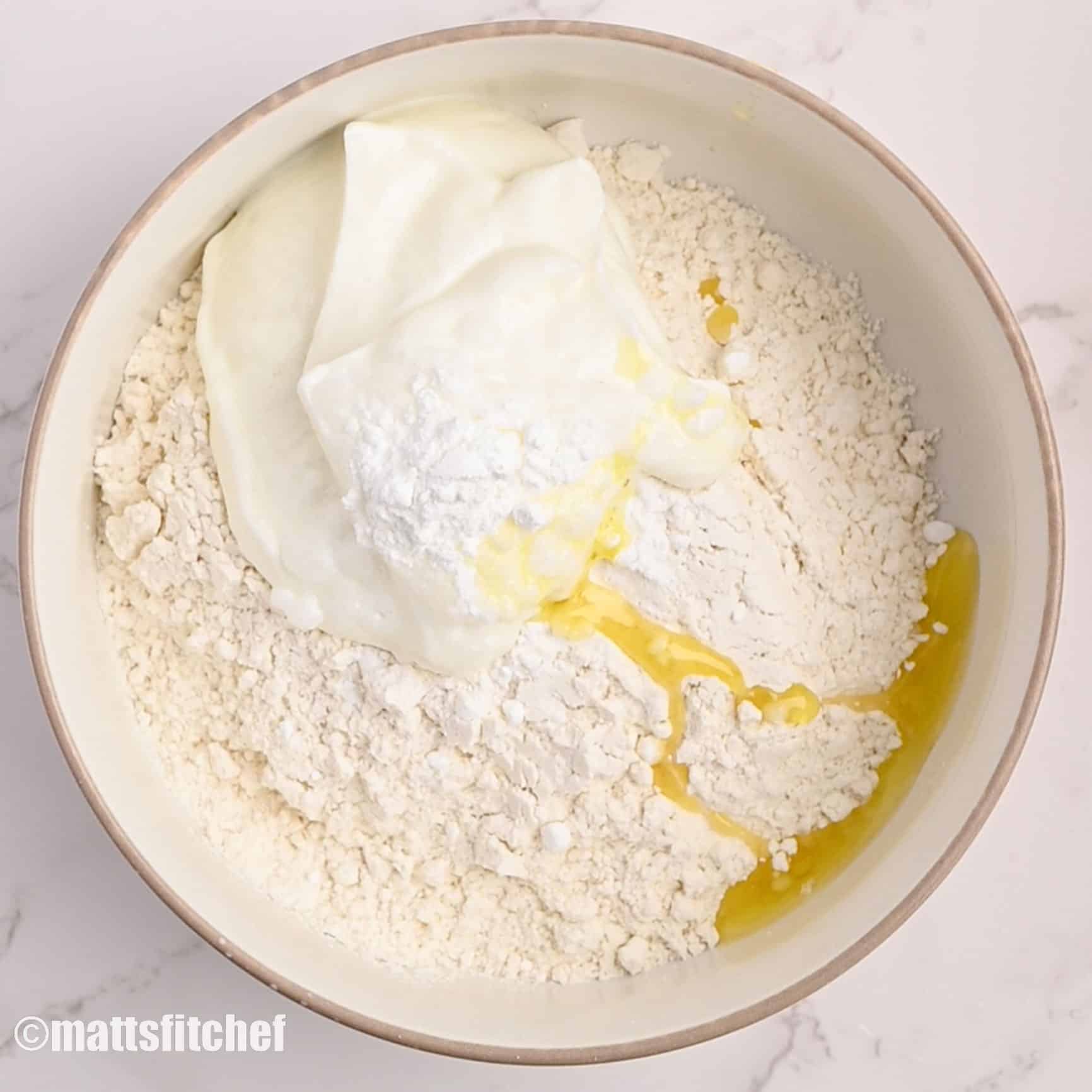 how to make Greek yogurt pizza dough without yeast