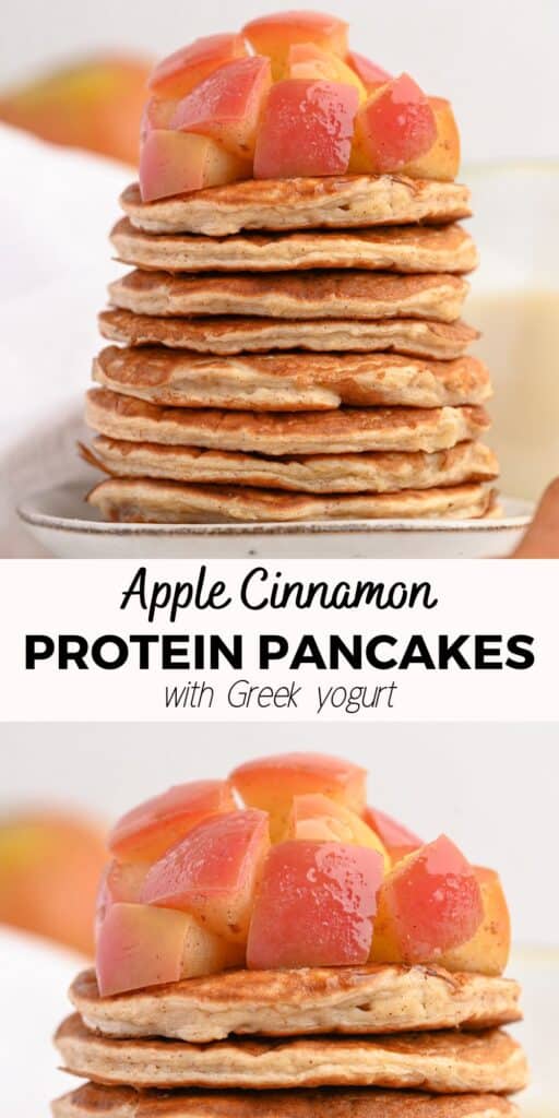 high protein apple pancakes with cinnamon