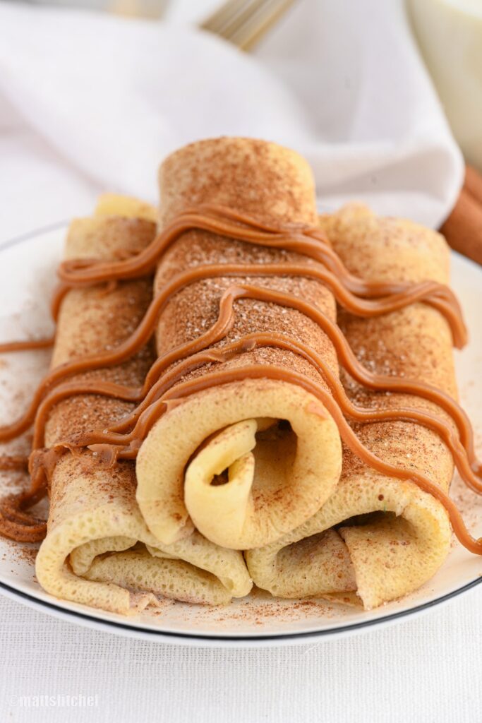 protein cinnamon roll crepes recipe