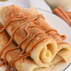 cinnamon protein crepe rolls