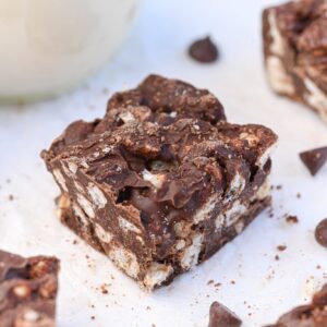 Chocolate Protein Rice Krispie Treats (with Rice Cakes)