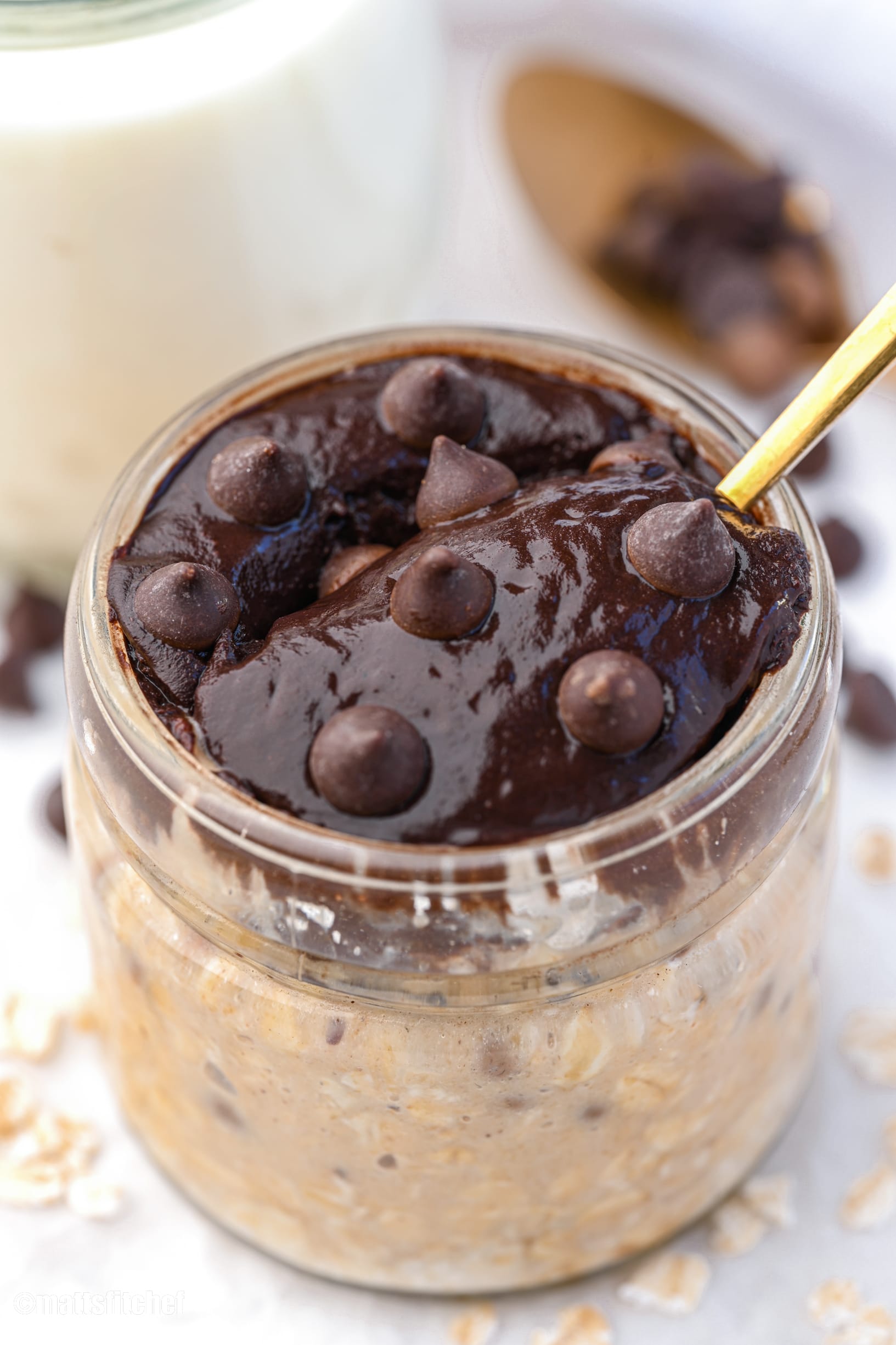 Chocolate Peanut Butter Overnight Oats (Vegan) - Whole Food Bellies