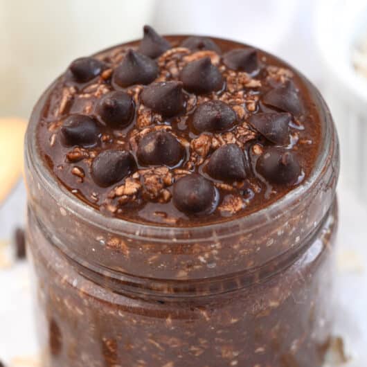 healthy chocolate overnight oats for one