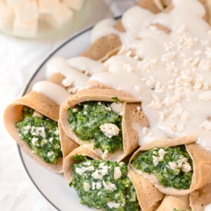 savory crepes with spinach