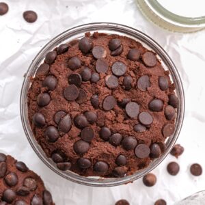 High protein edible brownie batter with protein powder