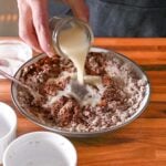 Adding milk to chocolate protein cake recipe