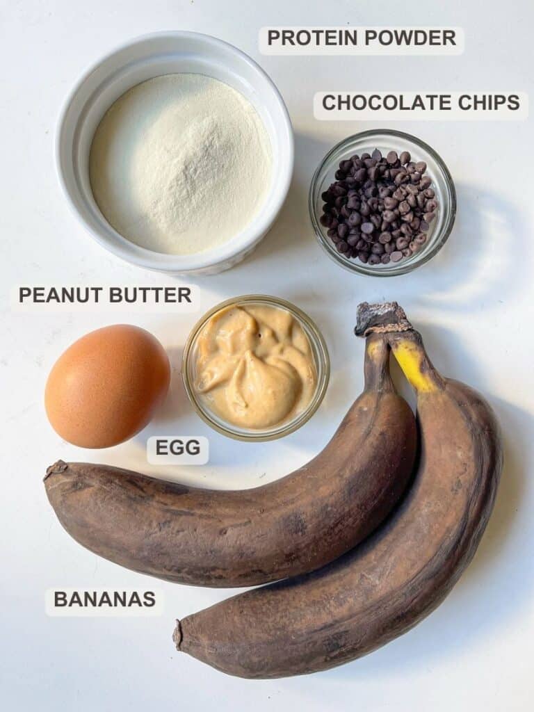 ingredients for banana protein muffins