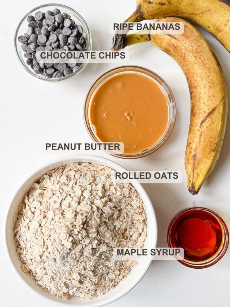 Ingredients for Oatmeal Chocolate Chip Bars