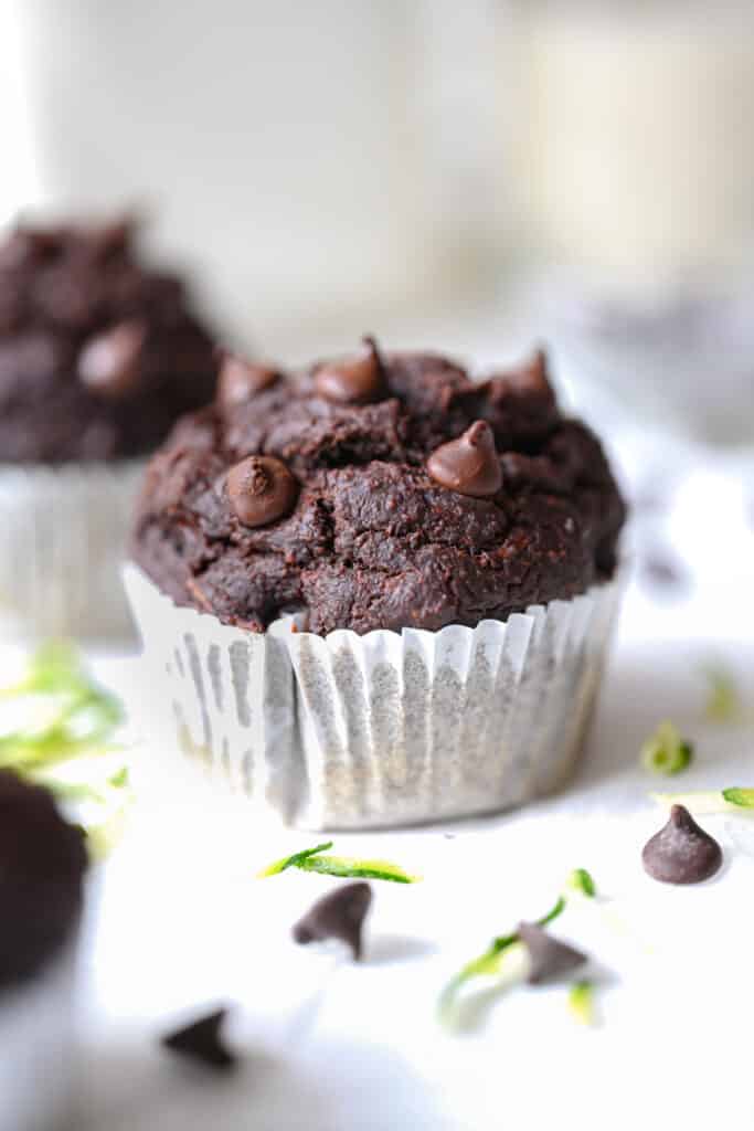 Healthy chocolate zucchini muffins