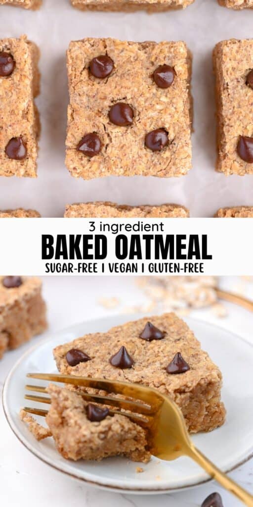 easy baked oatmeal recipe for Pinterest