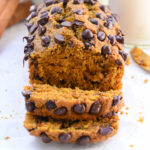 Homemade Protein Pumpkin Chocolate Chip Loaf, sliced