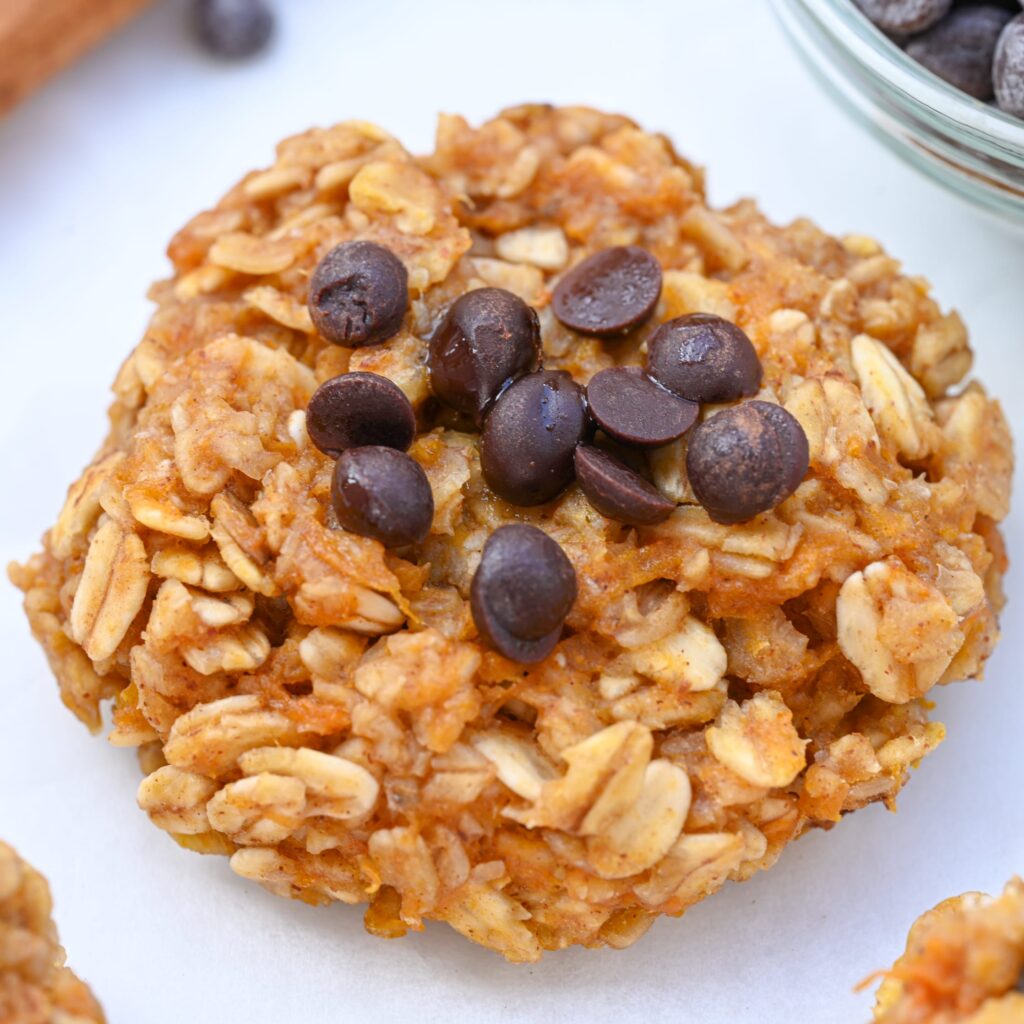 chocolate chip pumpkin oatmeal cookie healthy recipe without flour