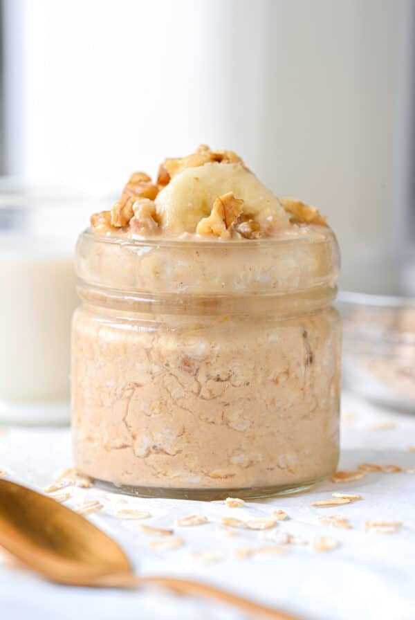 Banana Overnight Oats Healthy Recipe with Chia Seeds