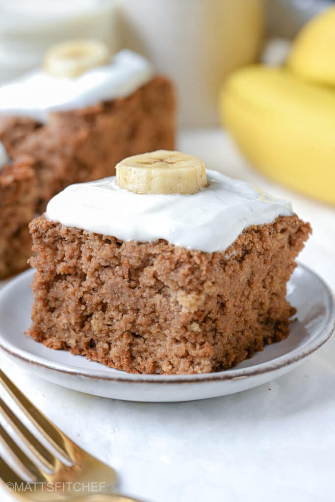 Healthy Banana Cake with Frosting