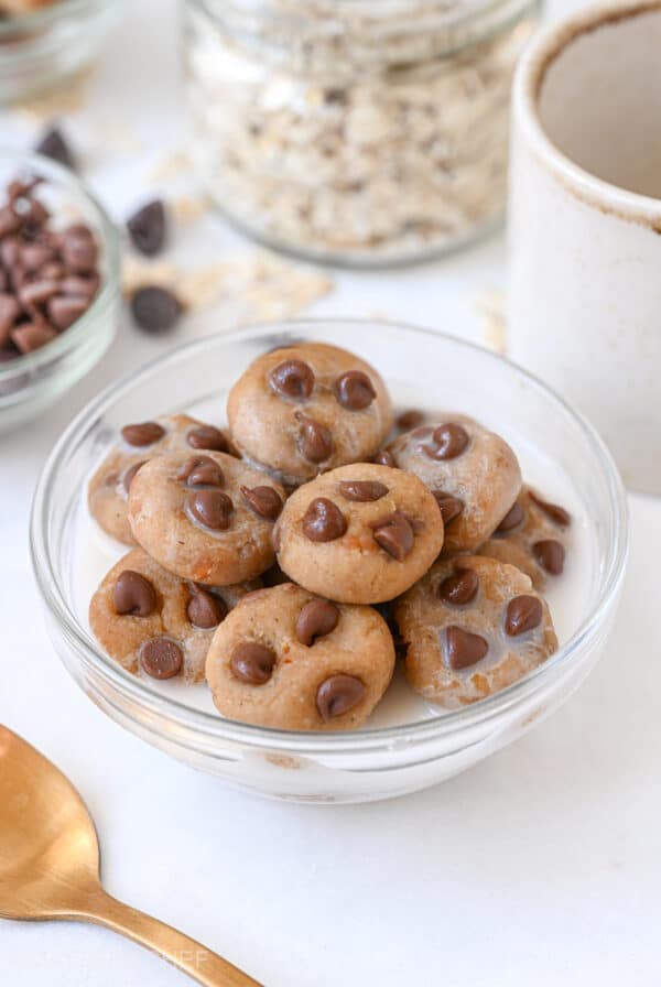 Cookie Crisp cereal with protein powder