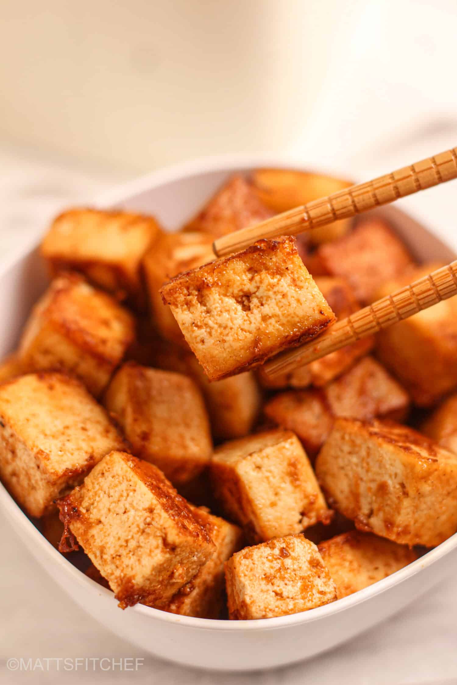 Crispy Air Fryer Tofu (88 Kcal)