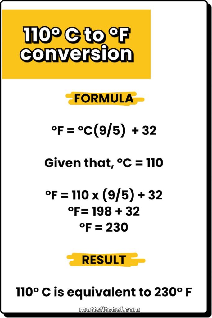 110 Celsius to Fahrenheit