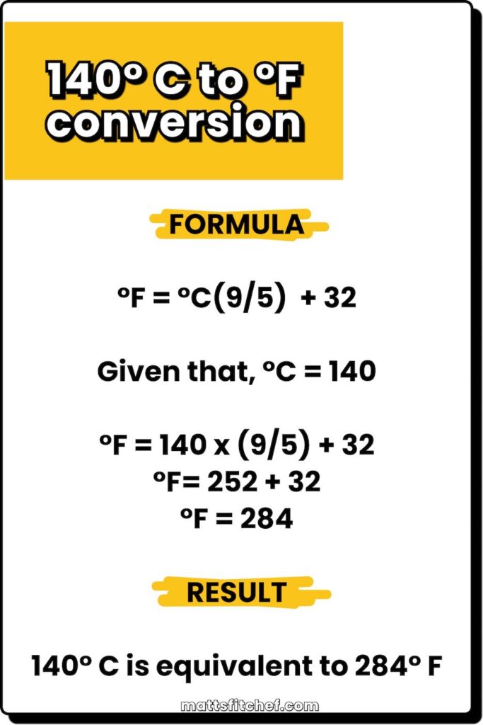 140 Celsius to Fahrenheit