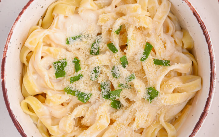 Cottage cheese Alfredo Pasta