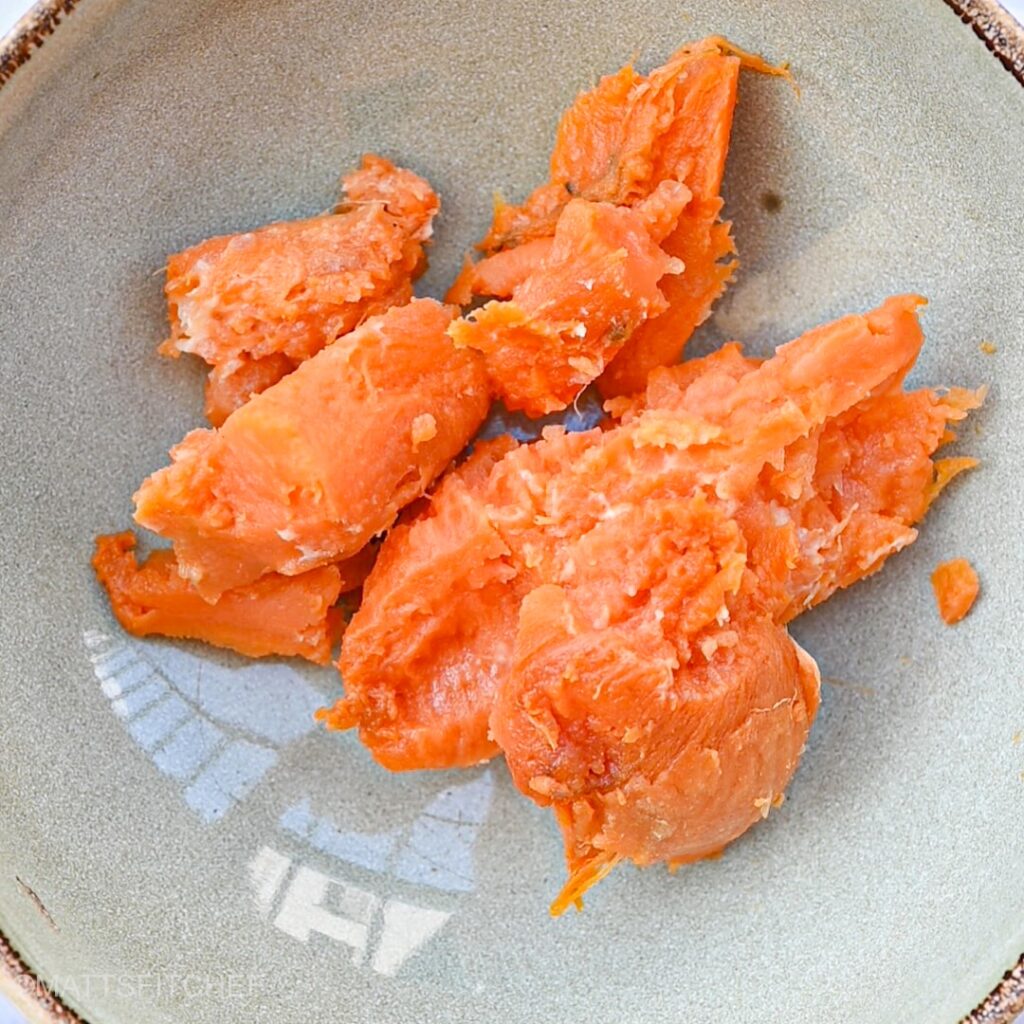 Sweet potato mash in a bowl