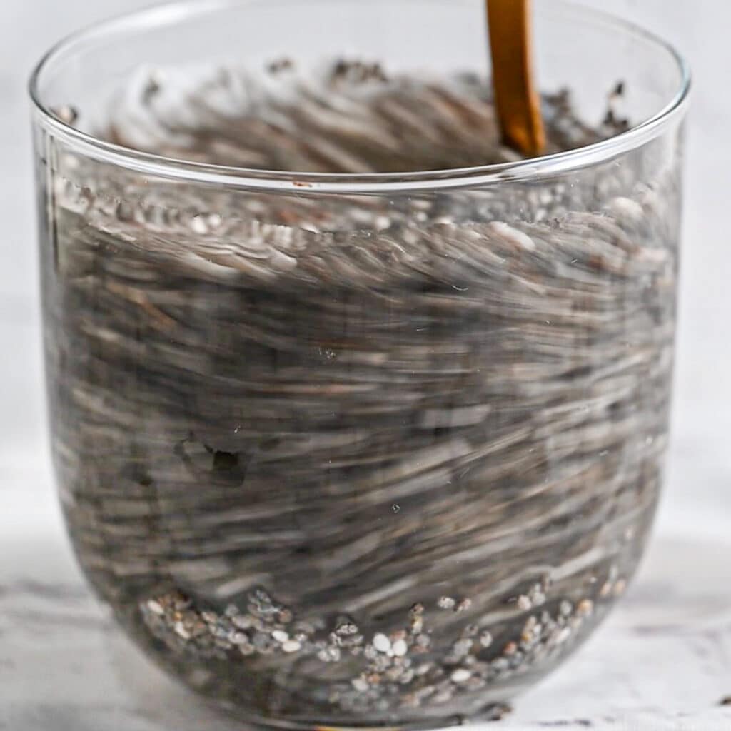 Whisk chia seeds and water