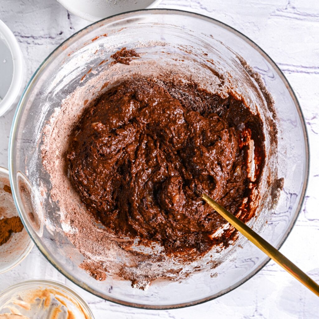 Mix protein brownie batter