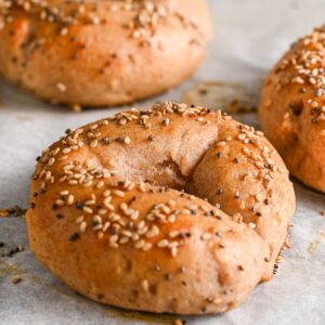 Protein Bagels with Seeds on Top