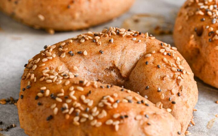 Protein Bagels with Seeds on Top