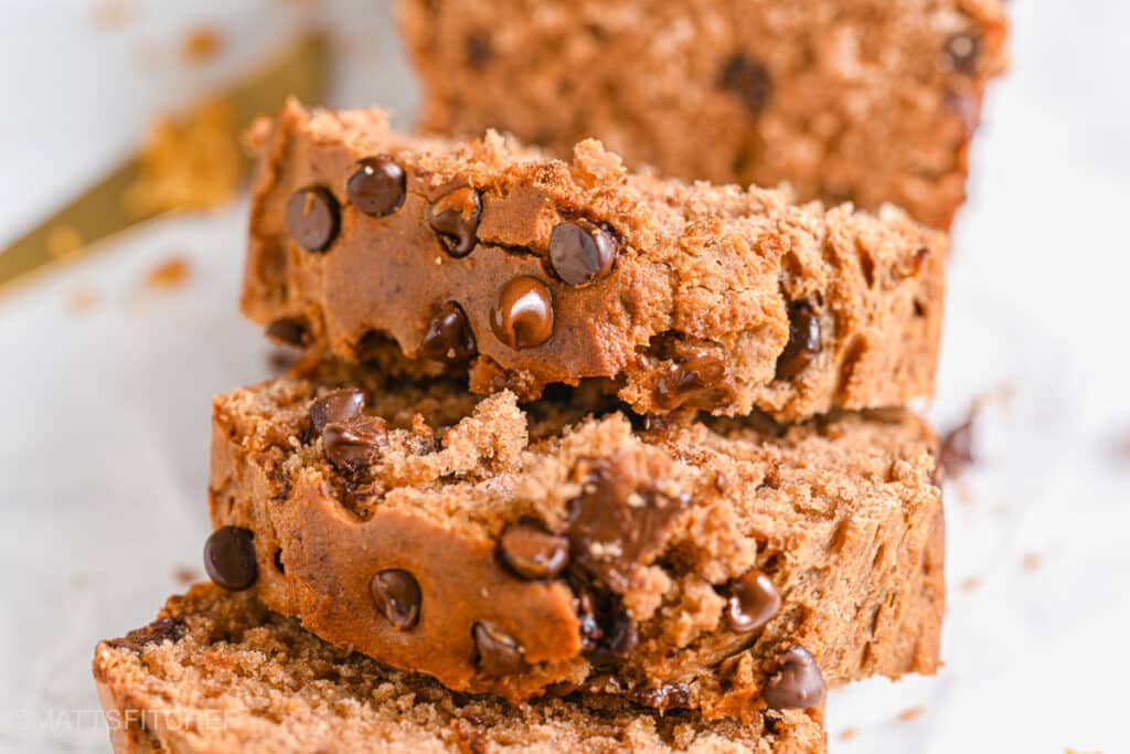 Pumpkin banana bread with chocolate chips