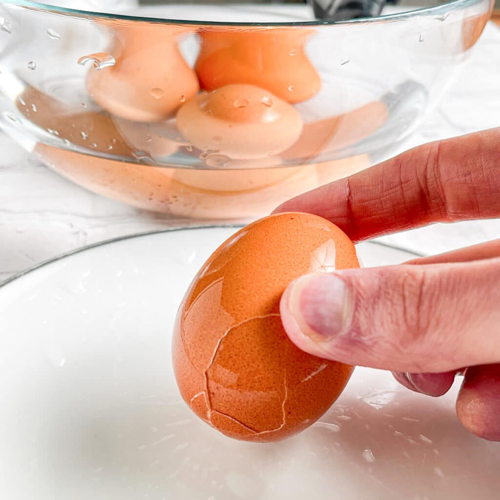 Crack eggs for easy peeling