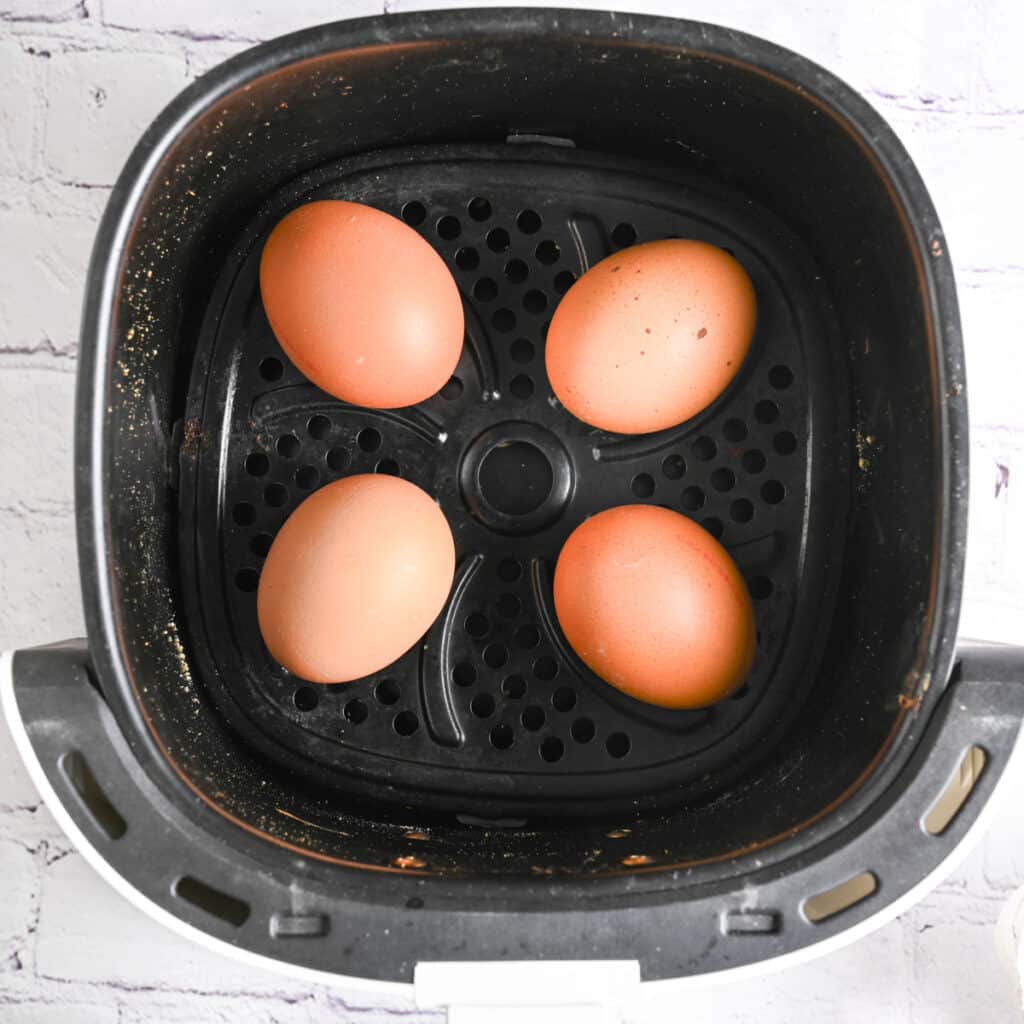 Eggs in air fryer basket