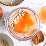 Blend pancake ingredients in a blender