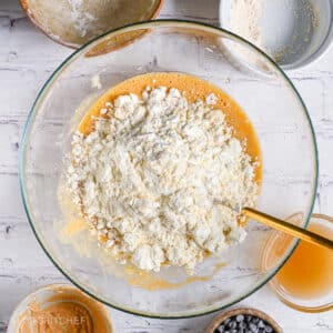 Adding protein powder and flours to wet ingredients