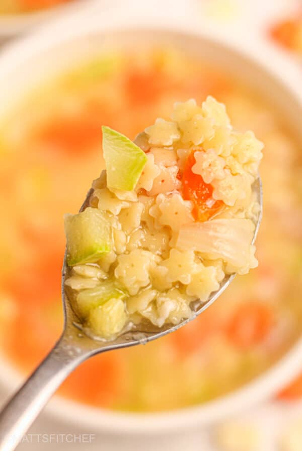 Pastina soup with star shaped pasta