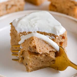 High protein banana bars with cream cheese frosting