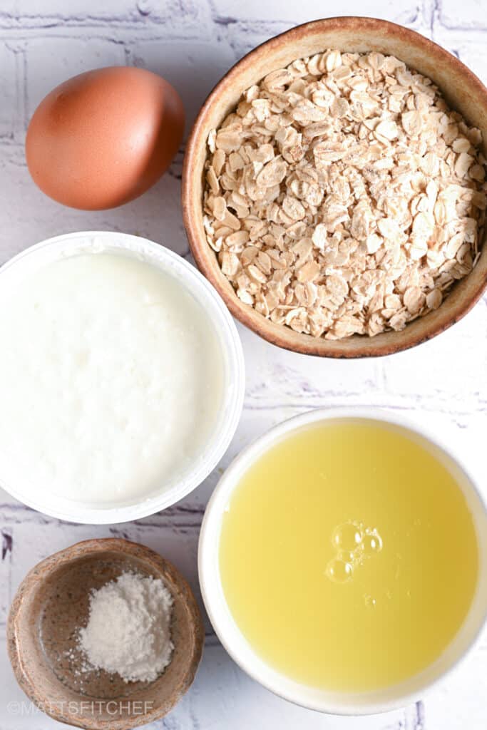 Ingredients in cottage cheese bread