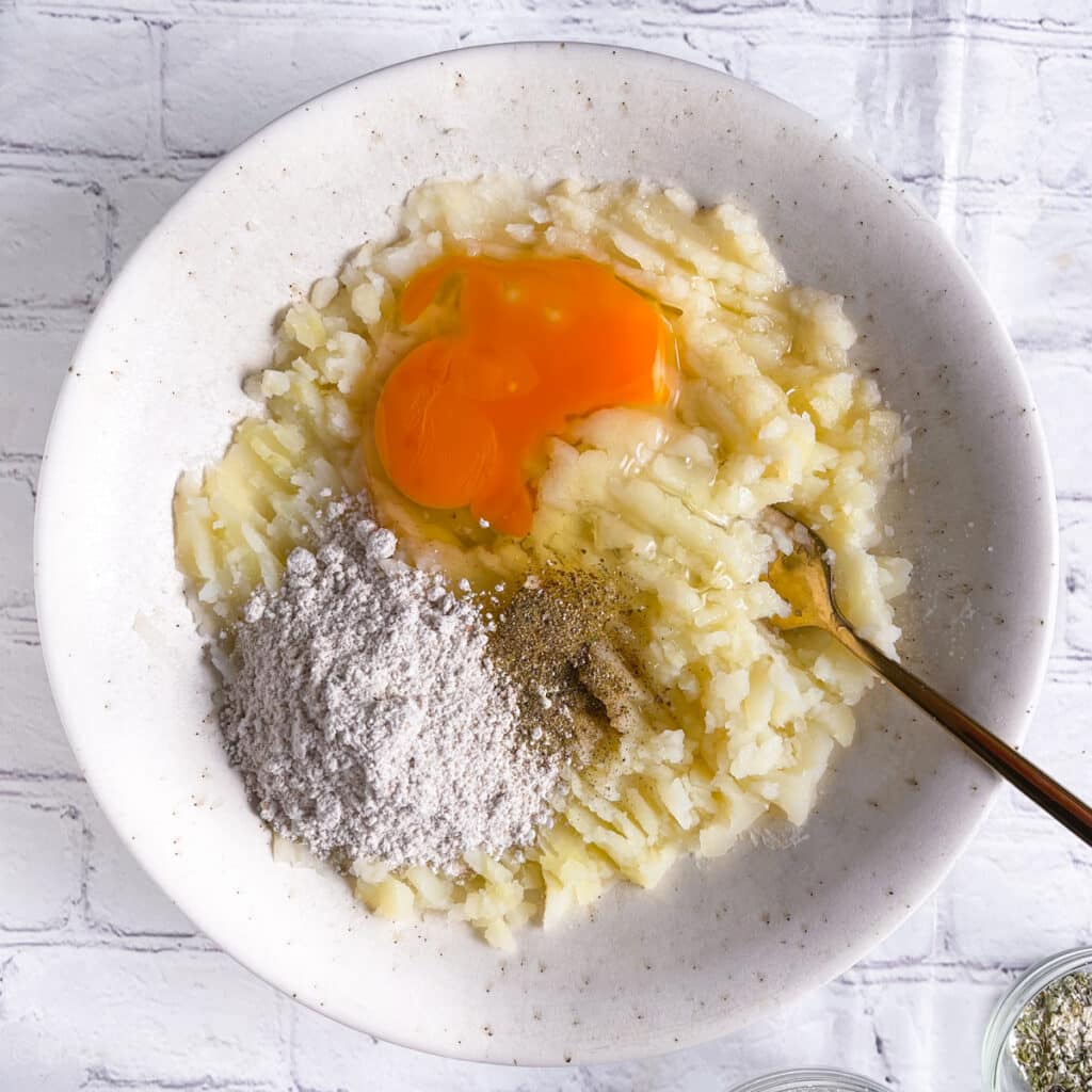 Ingredients combined in bowl