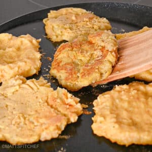 Flipping potato cakes